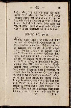 Uebung der Reue.