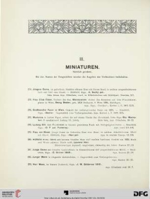 Miniaturen (Nr. 274-329)