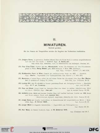 Miniaturen (Nr. 274-329)