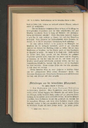 Mitteilungen aus der heimatlichen Pflanzenwelt.
