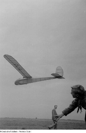 Starten eines Segelflugzeuges (Modell)