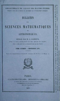 Tome Premier. - Septembre 1870.