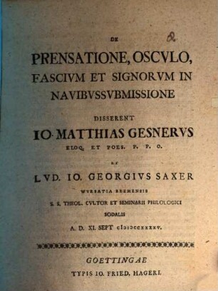 De Prensatione, Oscvlo, Fascivm Et Signorvm In Navibvssvbmissione