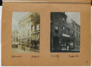 Westgate, Gloucester / Wohn- und Geschäftshaus Smithford Street, Coventry: Ansichten (aus: Skizzen- und Fotoalbum 26)
