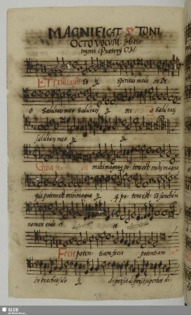 Praetorius, Hieronymus: Magnificat in 5.Ton (lydisch)