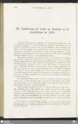 Die Bewässerung der Felder im Anschluß an die Canalisation der Städte : IV.