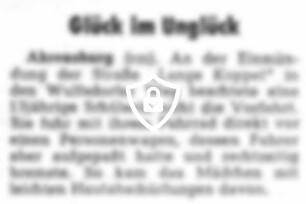 Glück im Unglück