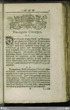 [Liber I] Praecognita Chirurgica