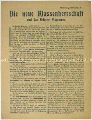 Antisemitisches Flugblatt der Deutschen Erneuerungs-Gemeinde zu dem Erfurter Programm der Sozialdemokratie