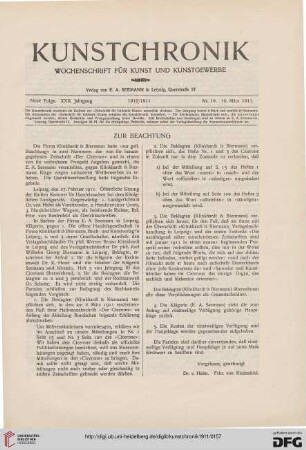 Heft 19 (10. März 1911)