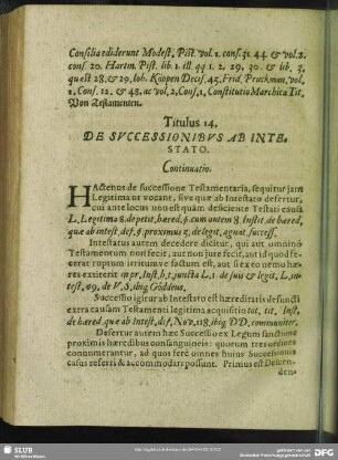 Titulus 14. De Successionibus Ab Intestato