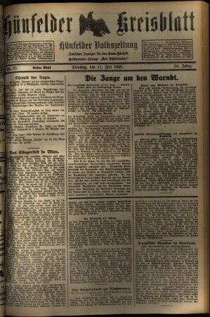 Erste Ausgabe vom Dienstag, den 17. Juli 1928.