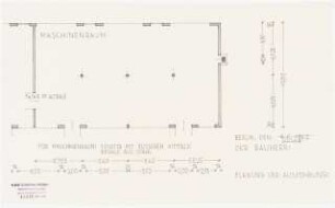 Büro- und Wohngebäude mit Fabrikationshalle der Transatlantic K.G. H. Bernhardt u. CO., Berlin-Rudow, auf dem Gelände Berlin-Rudow, Kanalstraße 76, 78: Grundriss Maschinenraum 1:50