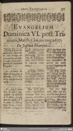 Evangelium Dominica VI. post Trinitatis