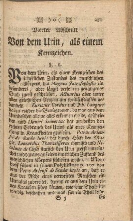 Vierter Abschnitt. Von dem Urin, als einem Kennzeichen