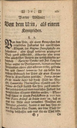 Vierter Abschnitt. Von dem Urin, als einem Kennzeichen