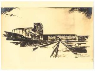 Marktplatz, Hindenburg: Marktplatz, Josephkirche: perspektivische Ansicht