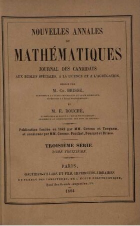 53: Nouvelles annales de mathématiques