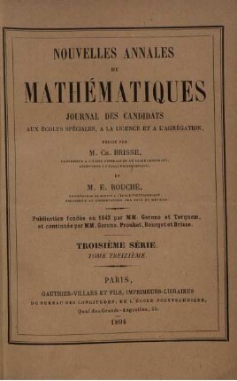 53: Nouvelles annales de mathématiques