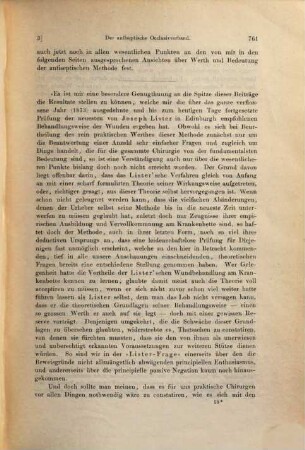 Über den antiseptischen Occlusivverband und seinen Einfluss auf den Heilungs-process der Wunden