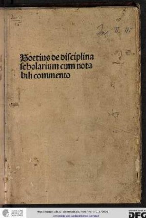 De disciplina scholarium cum notabili commento