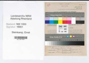 Entnazifizierung Ernst Steinkamp, geb. 09.12.1886 (Kaufm.Angest.)