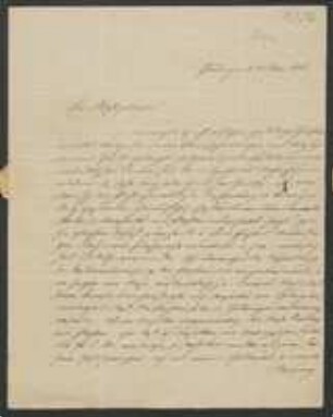 Brief von Georg F. W. Meyer an August Emanuel Fürnrohr