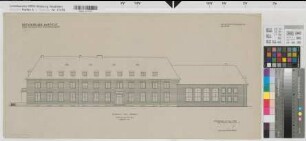 Münster (Münster) Botanisches Institut der Universität Hauptgebäude - Bestandszeichnung Südansicht 1953 1 : 100 36,5 x 74 Pause Staatshochbauamt für die Universität Münster 5.08