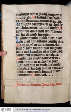 Incipiunt Cantica. Feria secunda canticum
