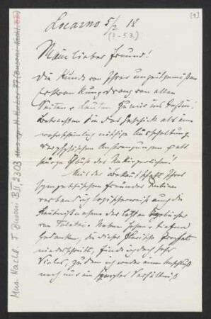 Brief an Ferruccio Busoni : 05.03.1918