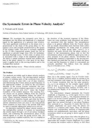 On systematic errors on phase-velocity analysis