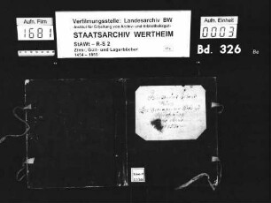 Gült- und Zehntbuch des Bronnbacher Hofs zu Würzburg
