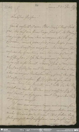 Eigenh. Brief von August Wilhelm von Schlegel an Georg Joachim Göschen, Jena, 22.12.1796