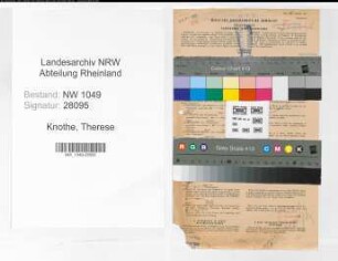 Entnazifizierung Therese Knothe , geb. 22.08.1900 (Postsekretaerin)