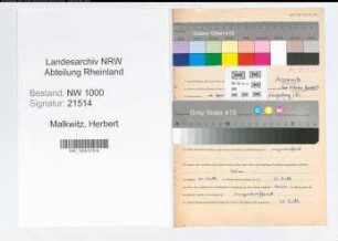 Entnazifizierung Herbert Malkwitz, geb. 04.04.1900 (Ingenieur)