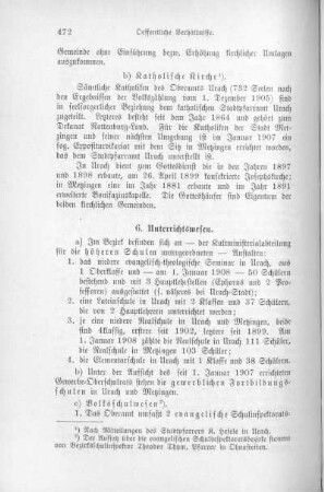 6. Unterrichtswesen.