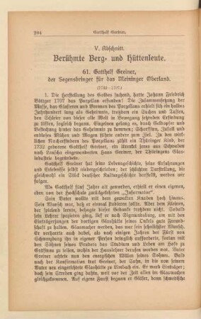 V. Abschnitt. Berühmte Berg- und Hüttenleute