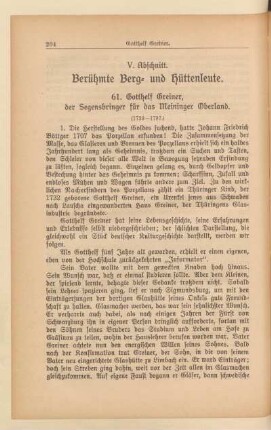 V. Abschnitt. Berühmte Berg- und Hüttenleute