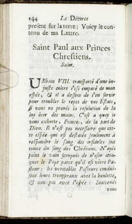 Saint Paul aux Princes Chrestiens.