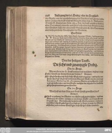 Von der heiligen Tauffe. Die sechs und zwantzigste Predig.