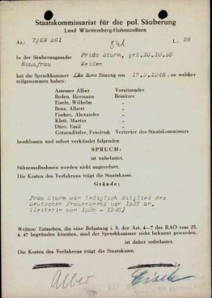 Sturm, Frida