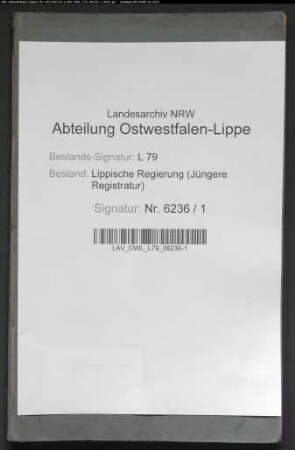 Stammrolle des Amts Oerlinghausen (Aushebungsbezirk Lage, ab 1879 Lemgo), Bd. 3