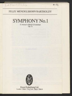 Symphony no. 1 C minor : op. 11