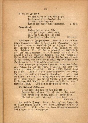 Sitten der Jugend.