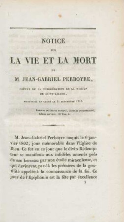 Notice sur la vie et la mort