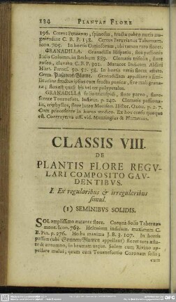 Classis VIII. De Plantis Flore Regulari Composito Gaudentibus