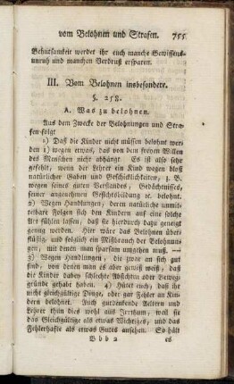 III. Vom Belohnen insbesondere