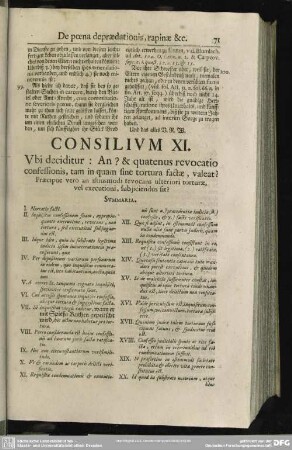 Consilium XI. Ubi deciditur: An ? & quatenus revocatio confessionis, tam in quam sine tortura factae, valeat?
