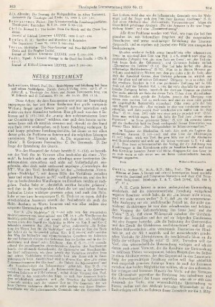 914-915 [Rezension] Curtis, Arthur H., The vision and mission of Jesus