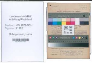 Entnazifizierung Herta Schoppmann , geb. 05.10.1906 ()